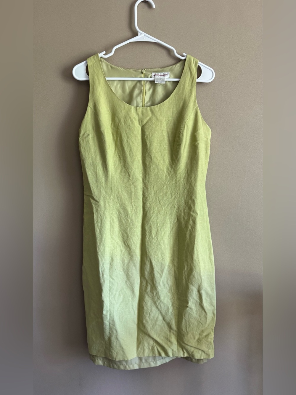 Worthington Sleeveless Lime Green Shift Dress, Size 8